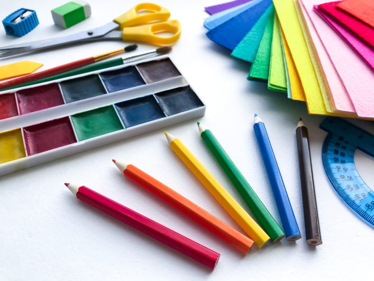Stationery for school and creativity, drawing and crafts